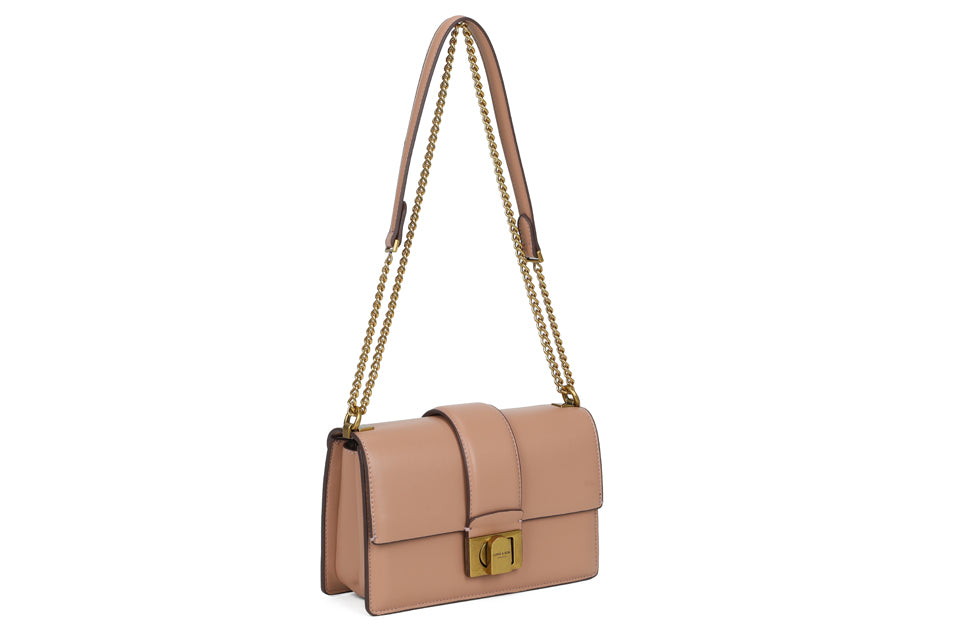 Gold Chain Detail Buckle Handbag