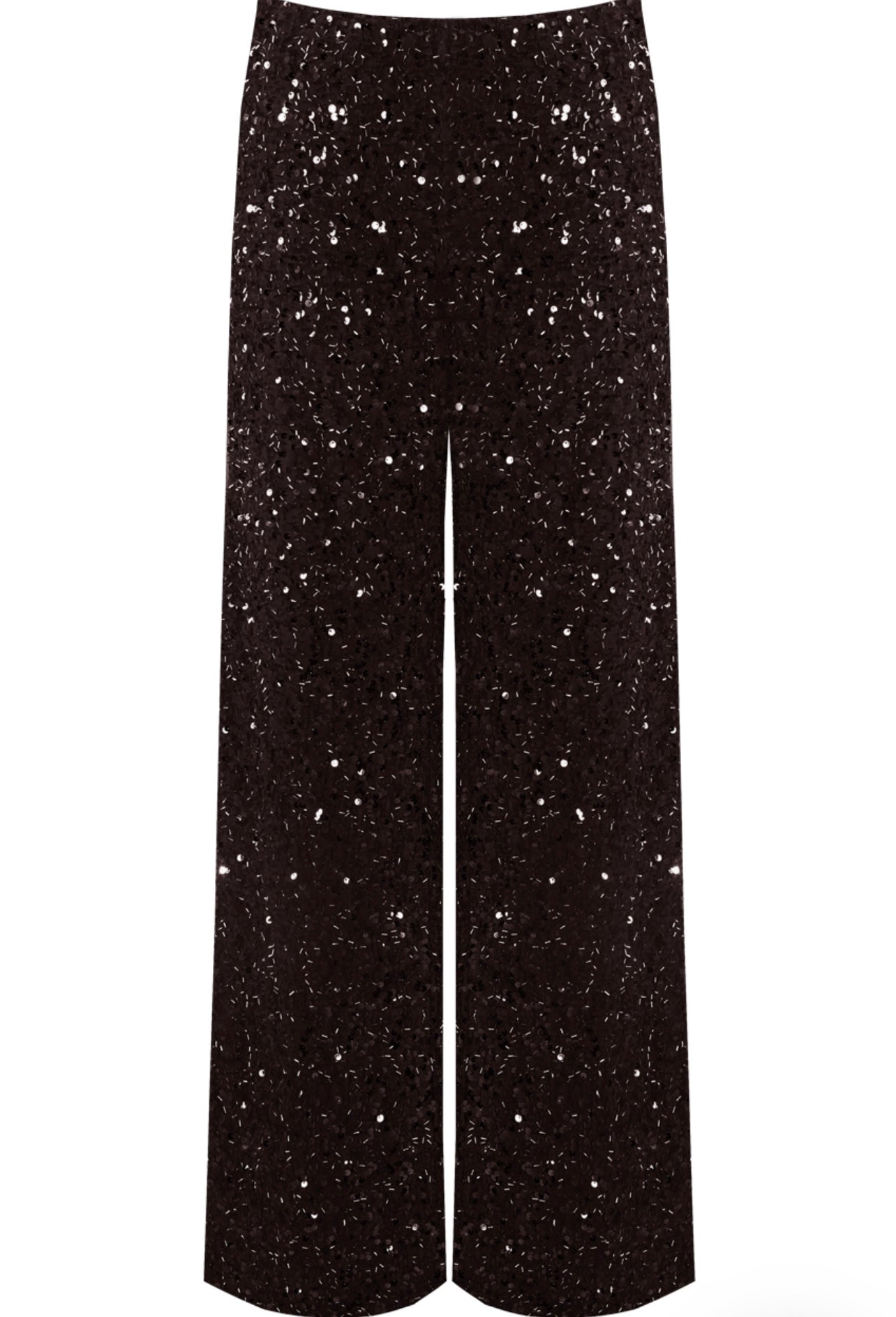 Brown Sequin High Waisted Wide Leg Trouser