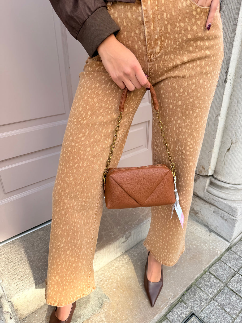 Gold Detail Chain Handle Handbag