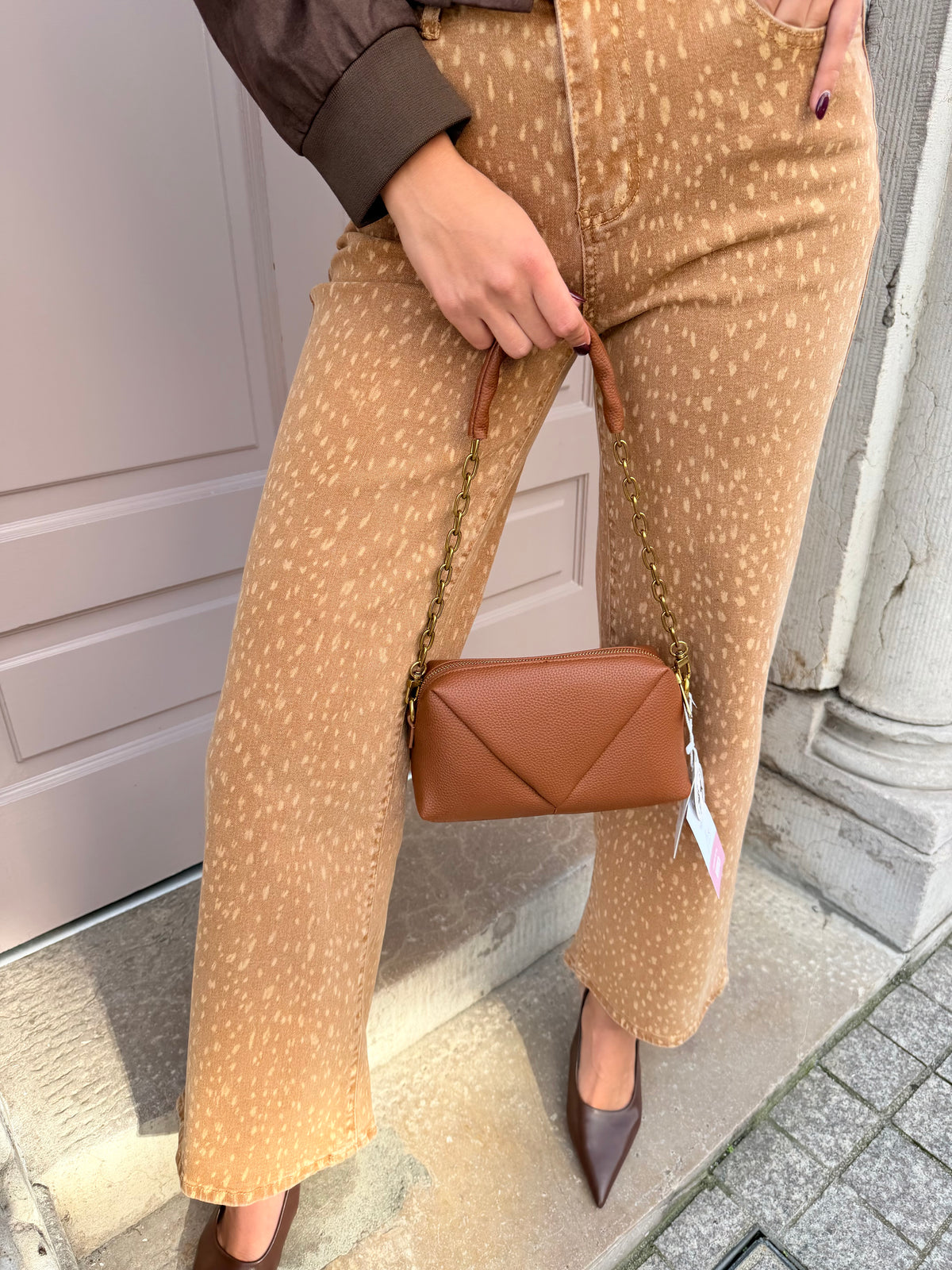 Gold Detail Chain Handle Handbag