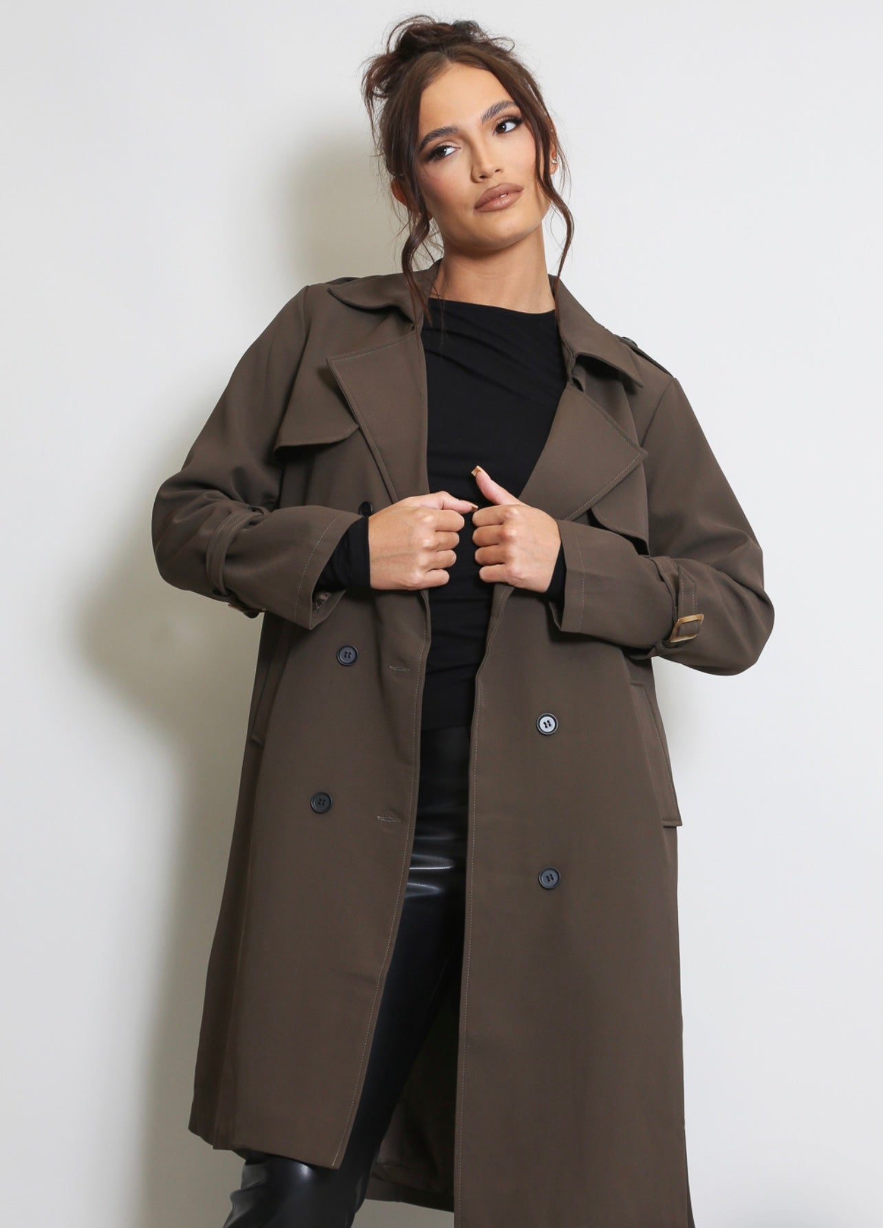 Brown Belted Trench Coat
