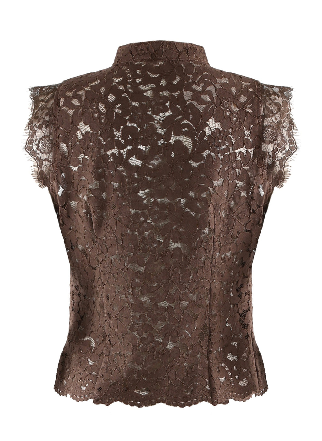 Brown Lace Mandarin Waistcoat