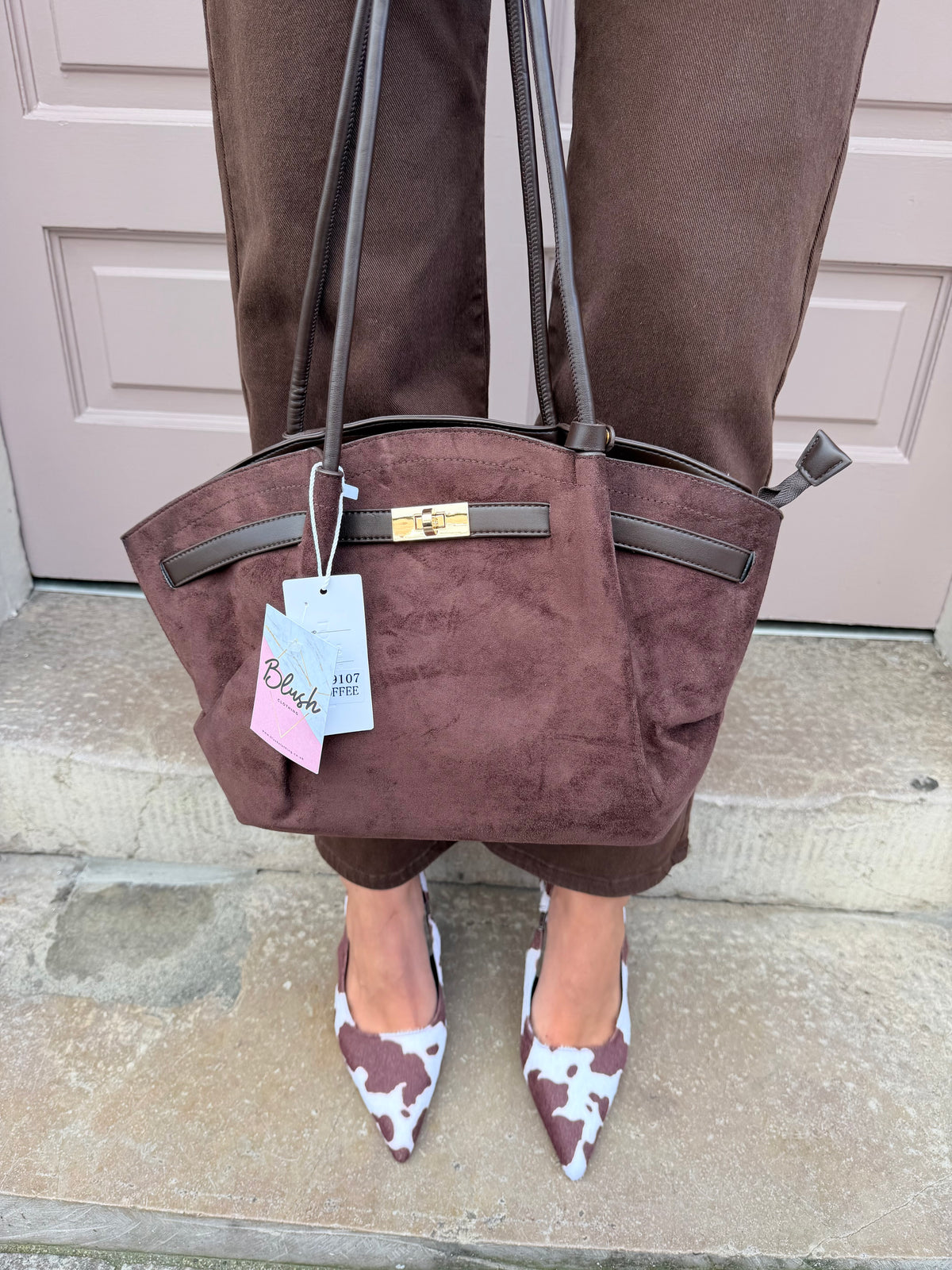 Slouchy Buckle Detail Handbag