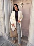Cream Long Line Coat