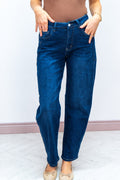 Blue Denim Barrel Jeans