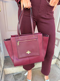 Gold Bee Detail Shoulder Tote Handbag