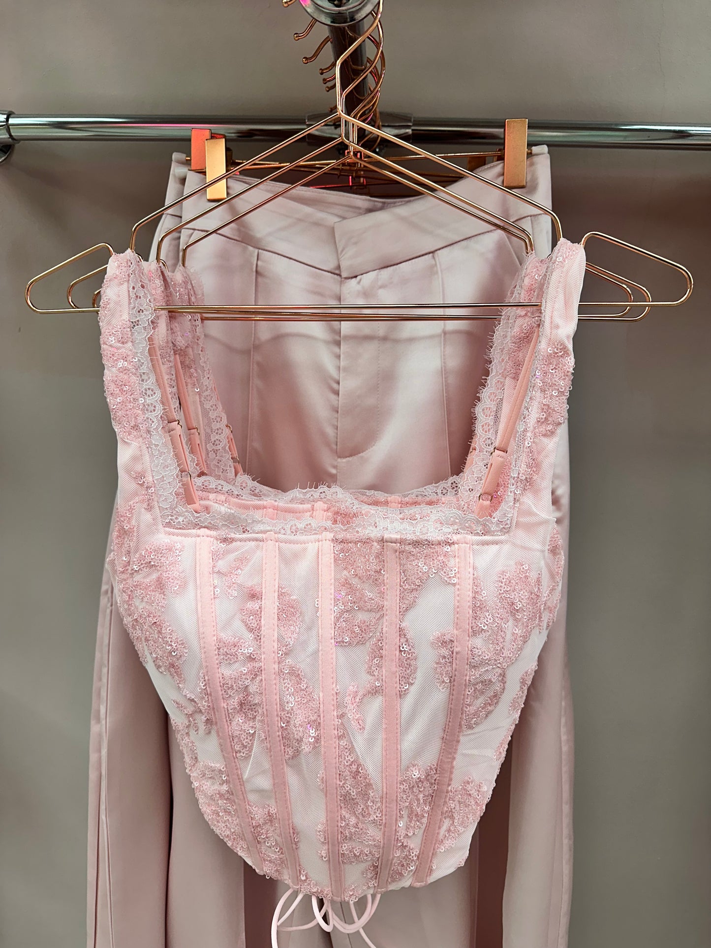 Blush Lace Corset Top