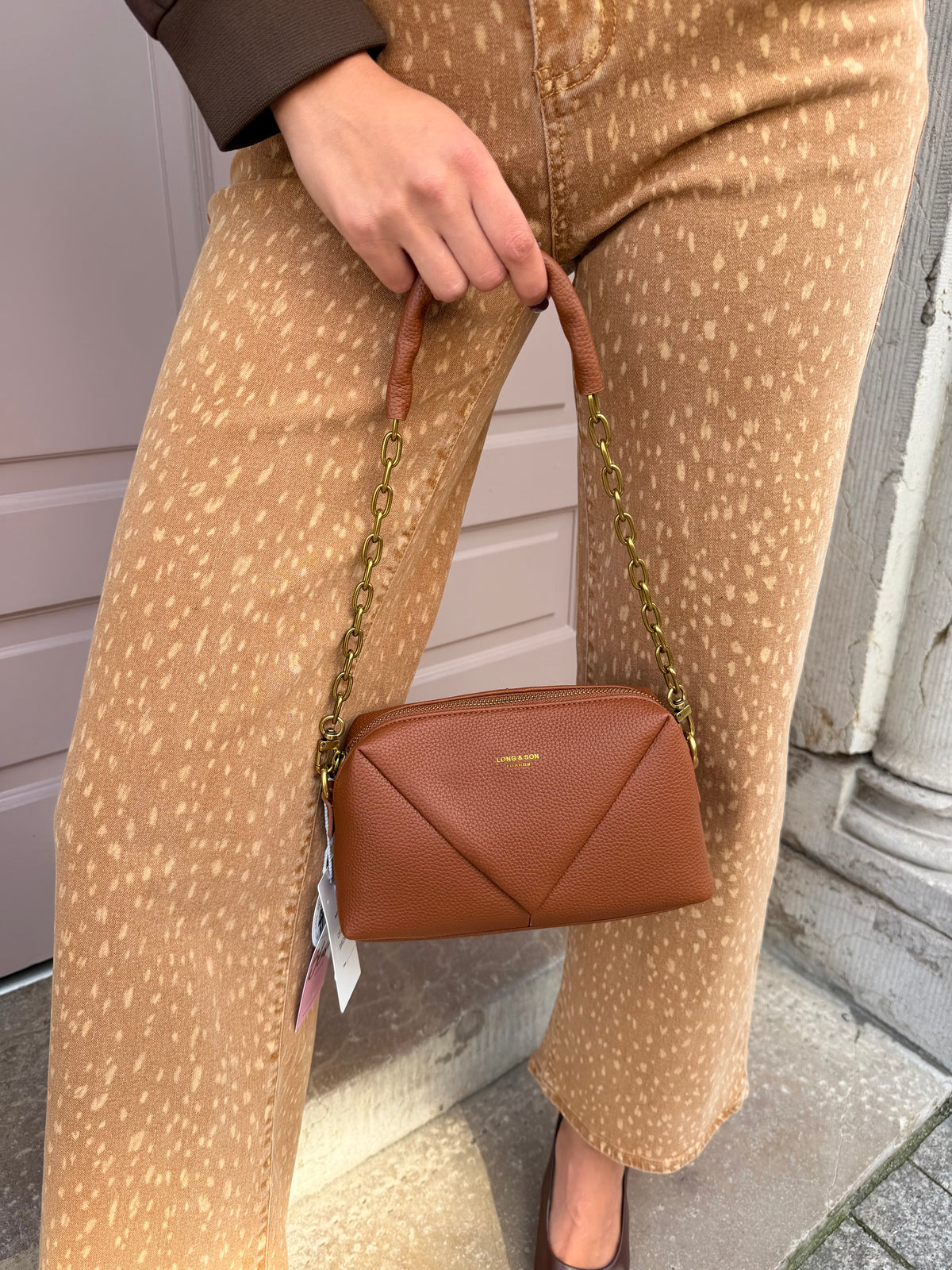 Gold Detail Chain Handle Handbag