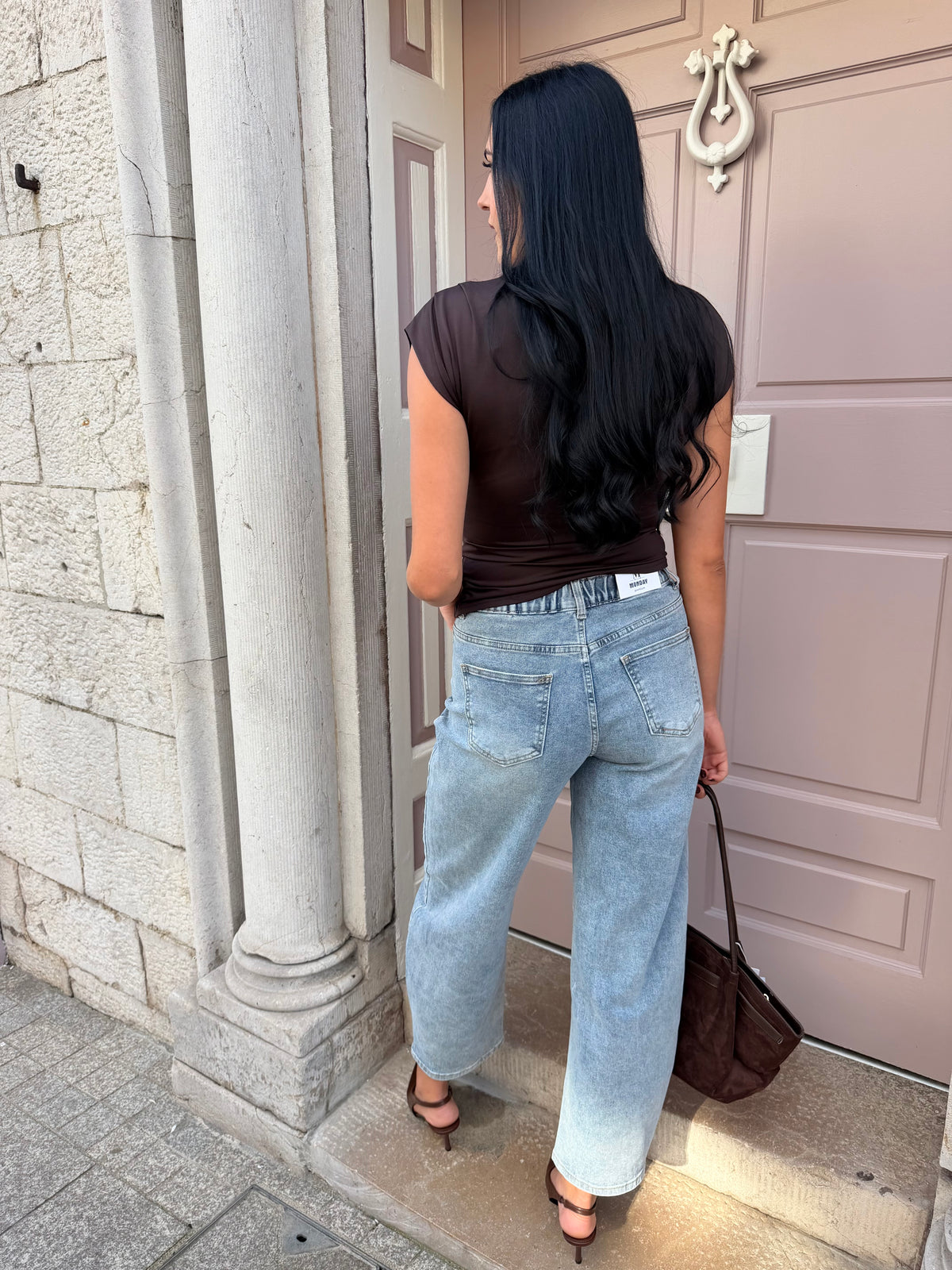 Light Blue Barrel Leg Jean