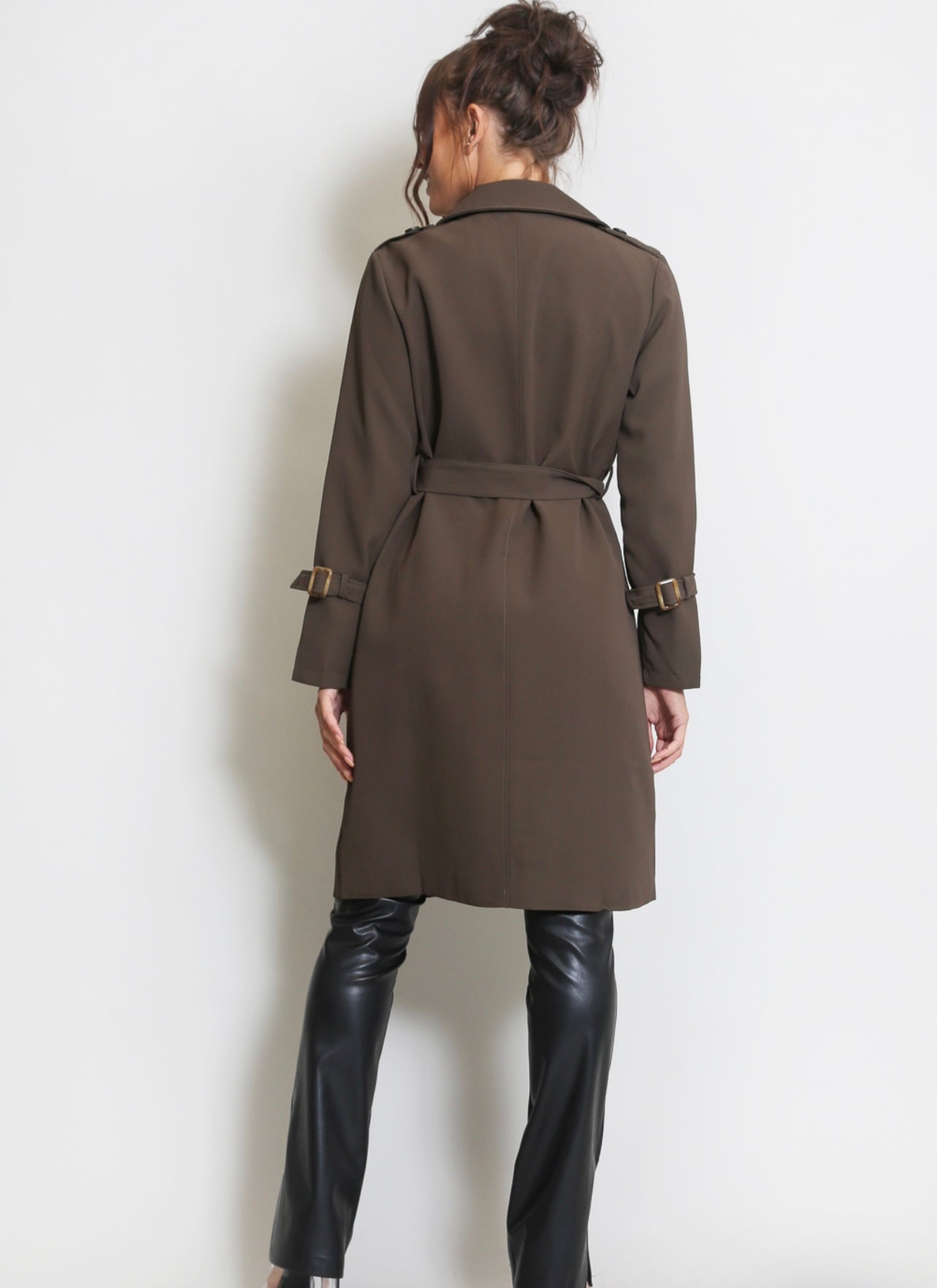 Brown Belted Trench Coat