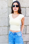 Lemon Soft V-Neck Padded Tee
