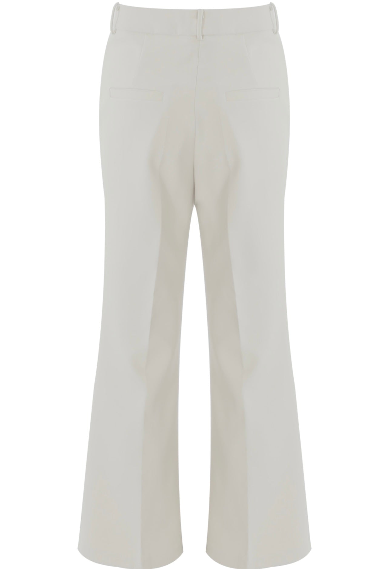 White Cropped Wide Leg Trousers