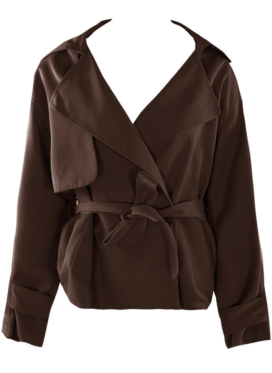 Belted Short Trench Coat