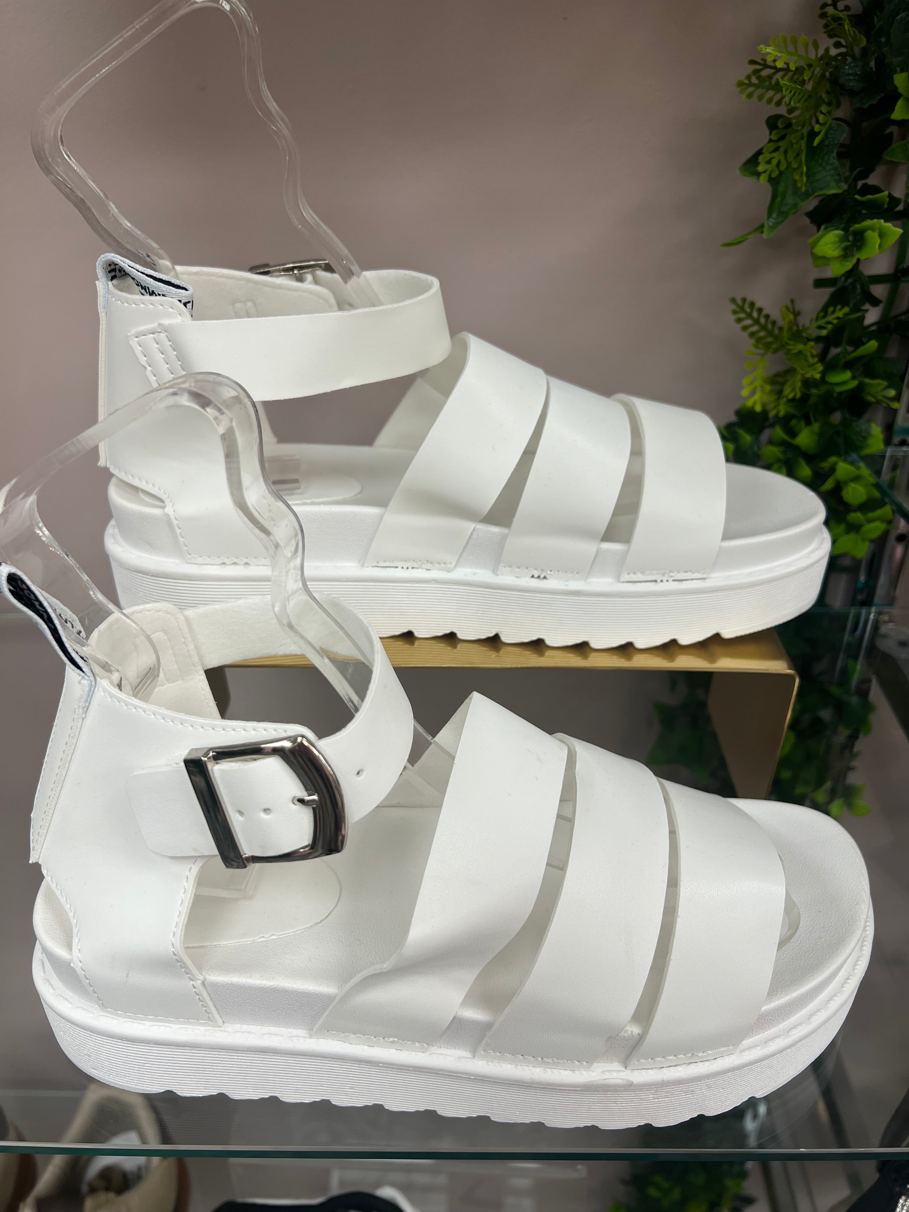 White Chunky Platform Sandals