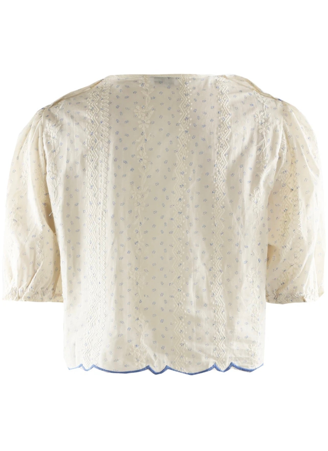 Scallop Hem Broderie Blouse