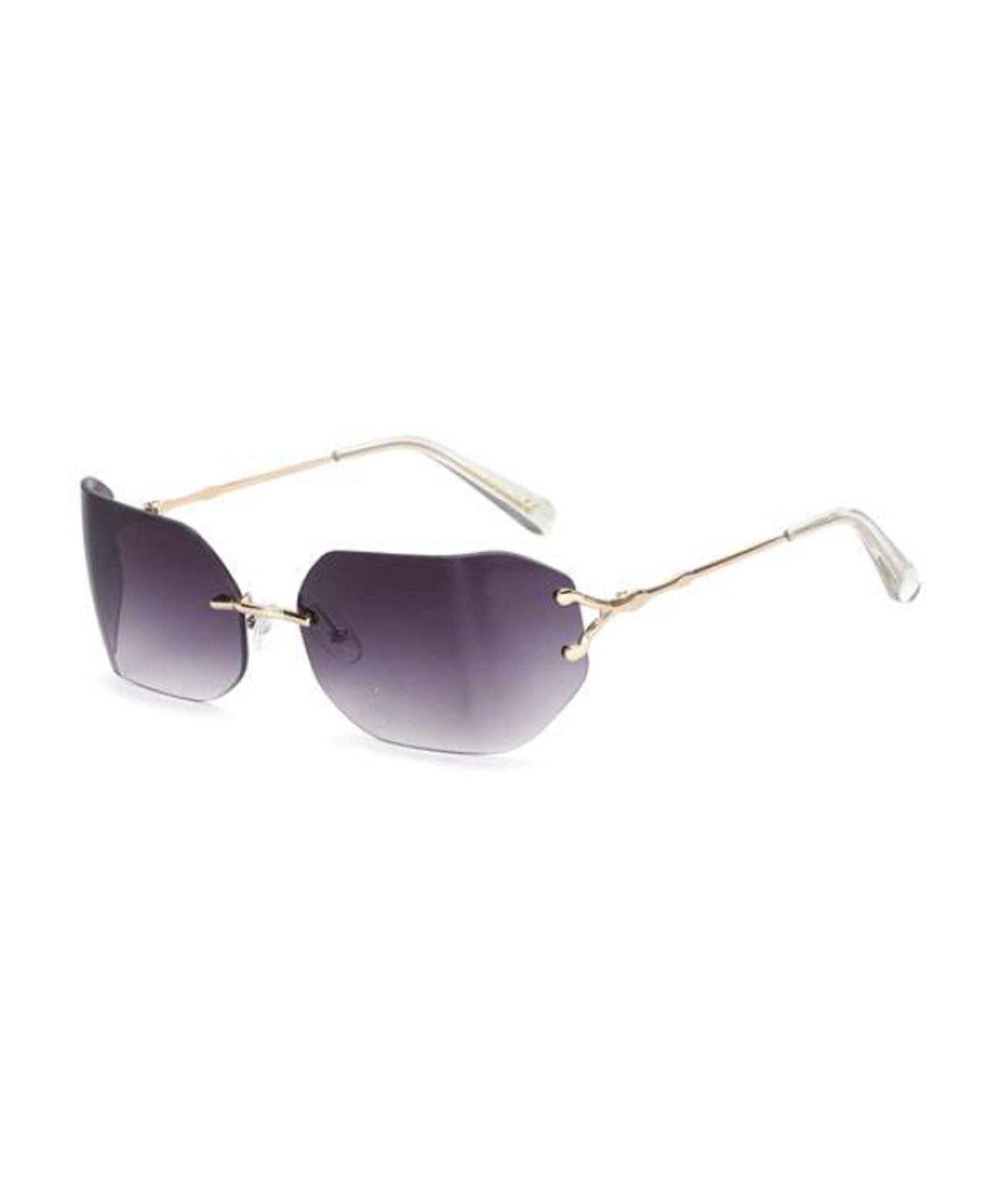 Rimless Curved Sunglasses