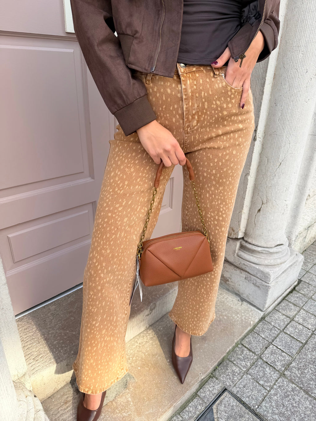 Gold Detail Chain Handle Handbag