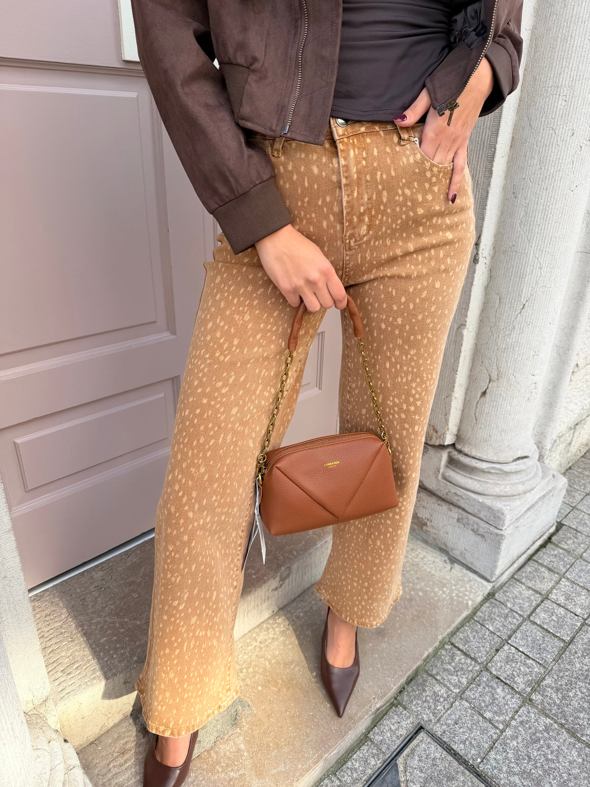 Gold Detail Chain Handle Handbag