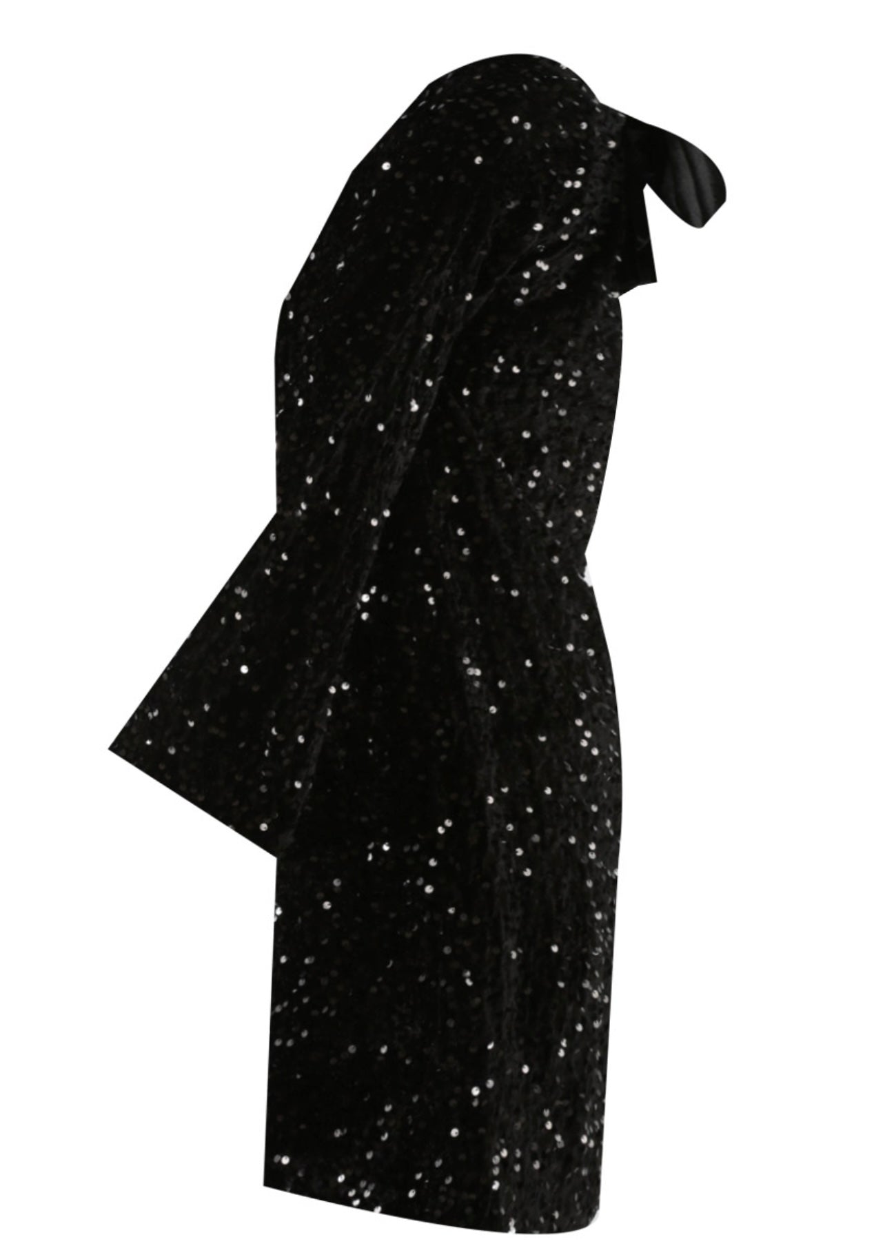 Black Bow Back Sequin Party Dress