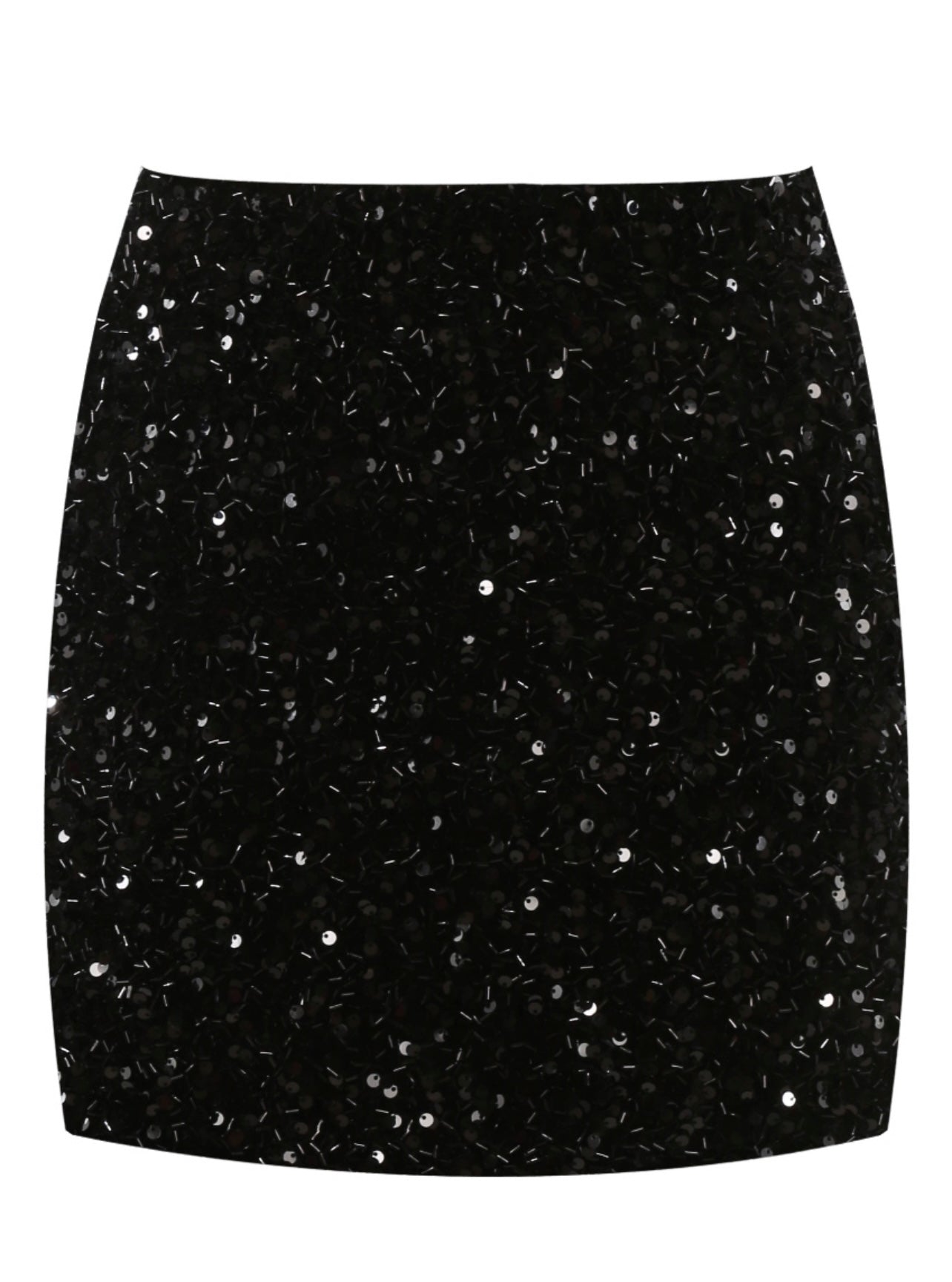Black A-Line Sequin Mini Skirt