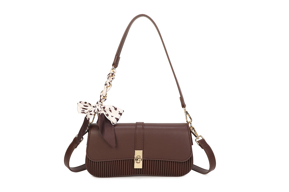Bow Detail Ribbed Handbag