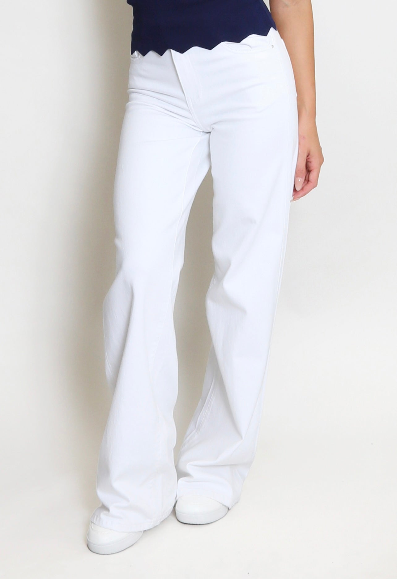 White Denim Wide Leg Jeans