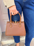 Diamond Clasp Top Handle Handbag