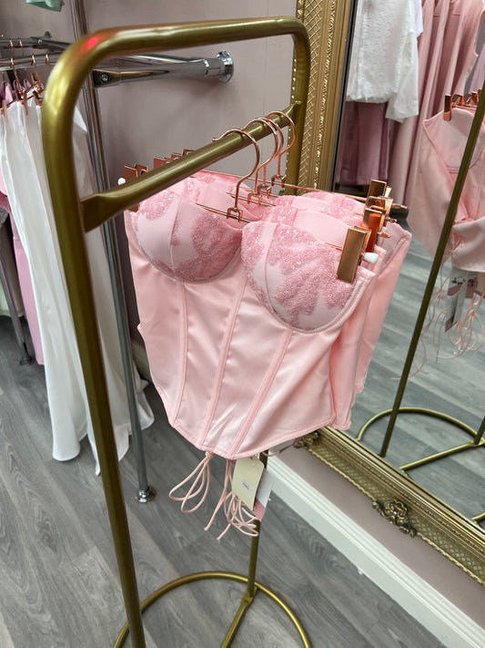 Pink Corset Bandeau Top