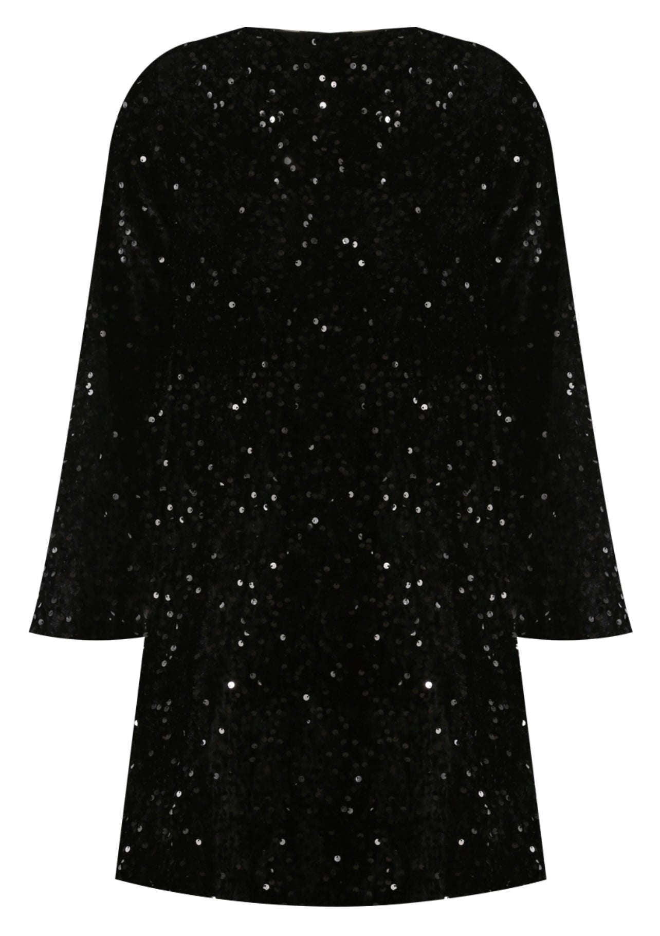 Black Bow Back Sequin Party Dress