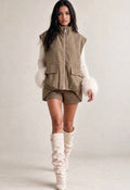 Check Dipped Hem Gilet