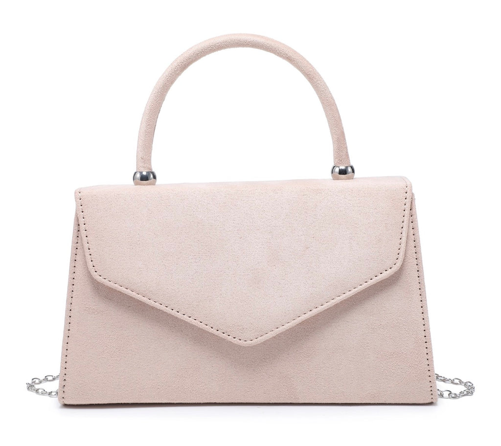 Top Handle Suede Clutch Bag