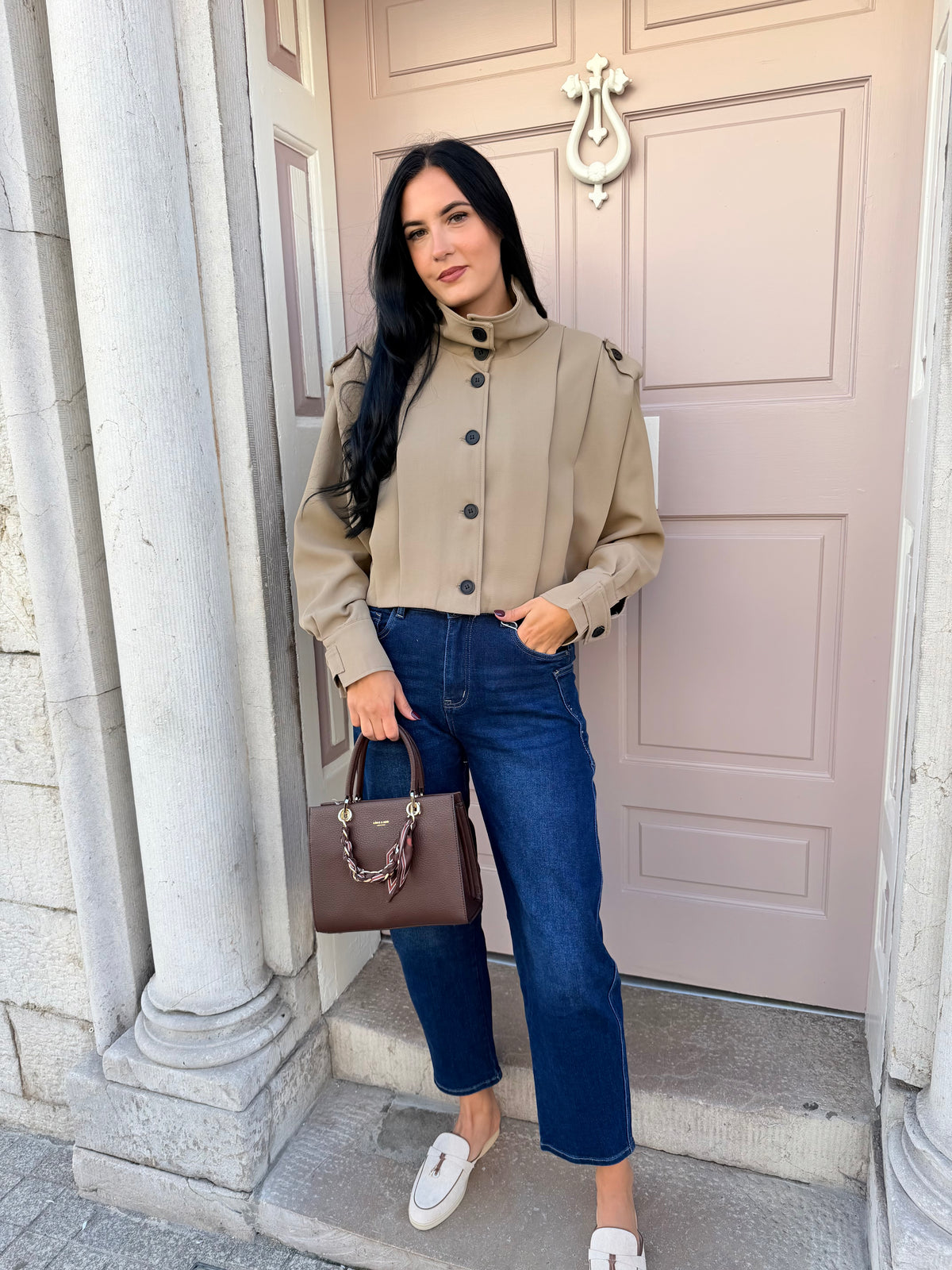 Blue Denim Barrel Jeans