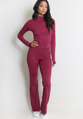 Active Zip Top And Push Up Flare Trouser Set