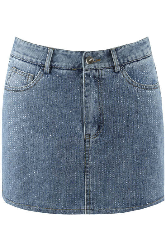 Denim Embellished Denim Skort