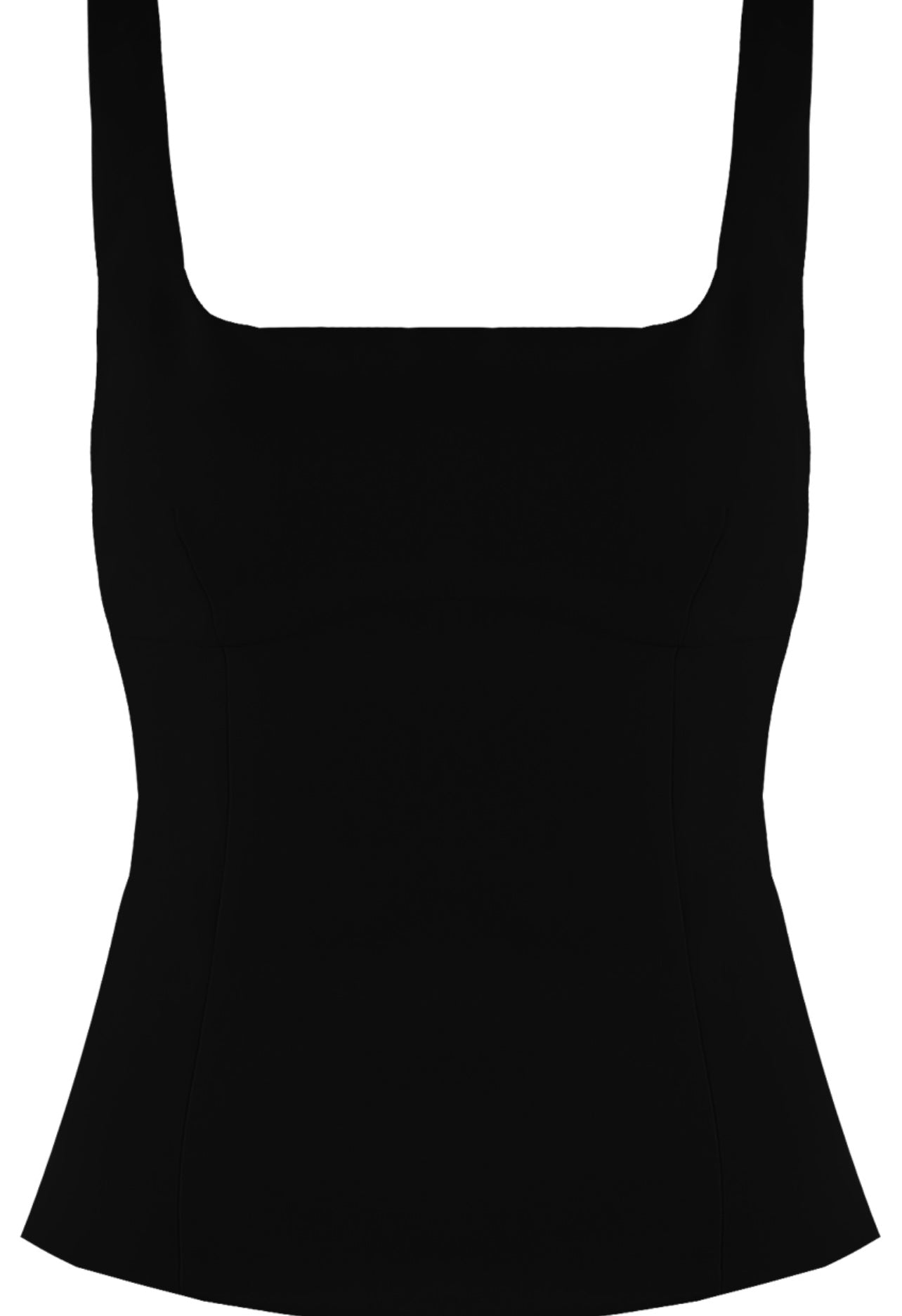 Black Square neck Tailored Top