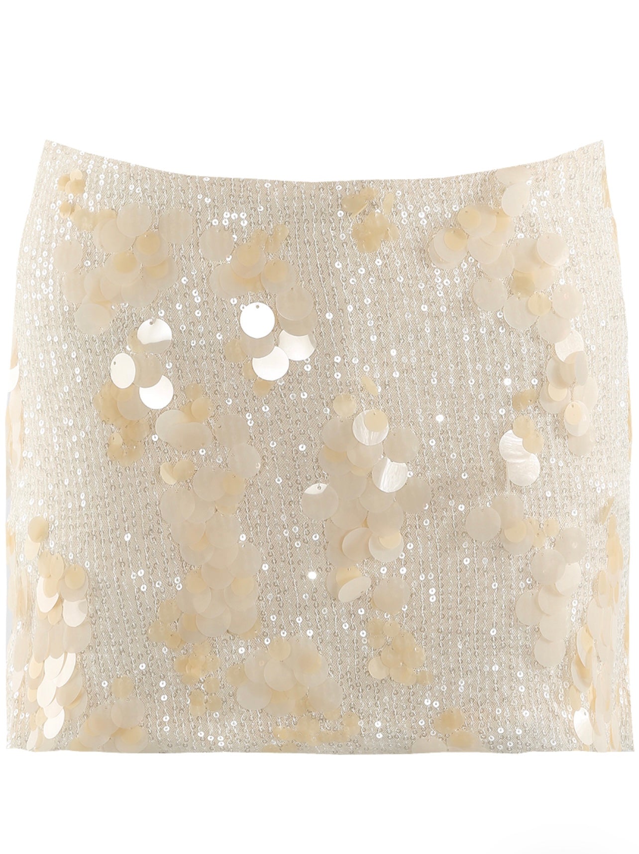 Beige Sequin Mini Skort