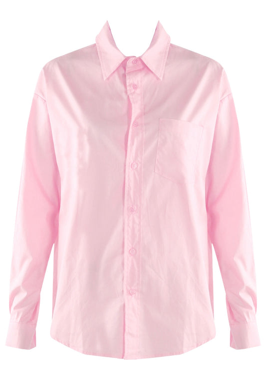 Pink Poplin Single Pocket Shirt