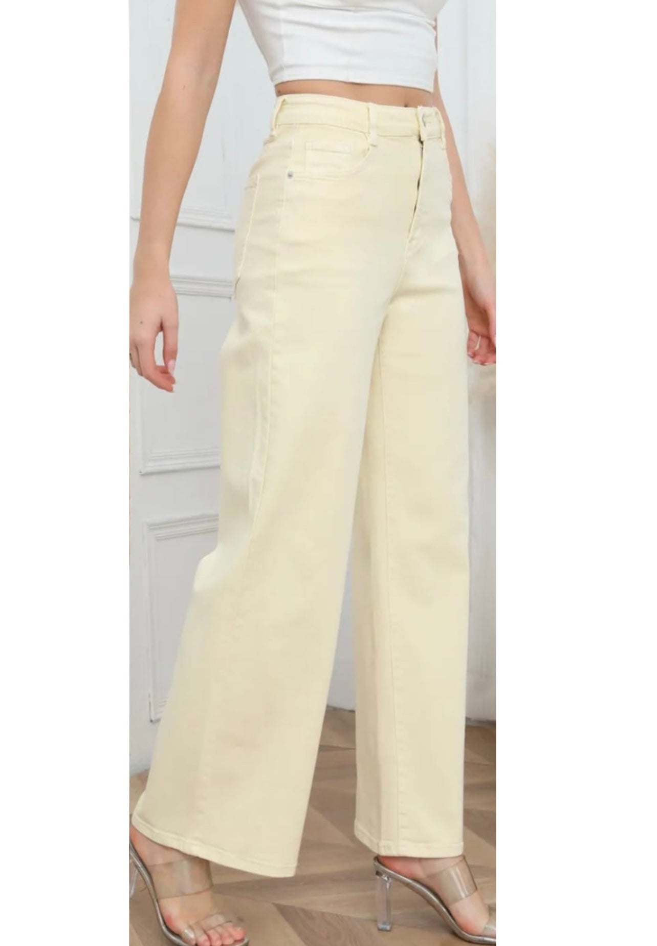 Lemon Wide Leg Denim Jeans