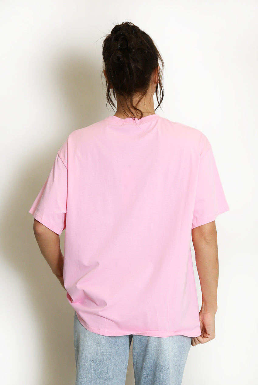 Pink NYC Motif Slogan T-Shirt
