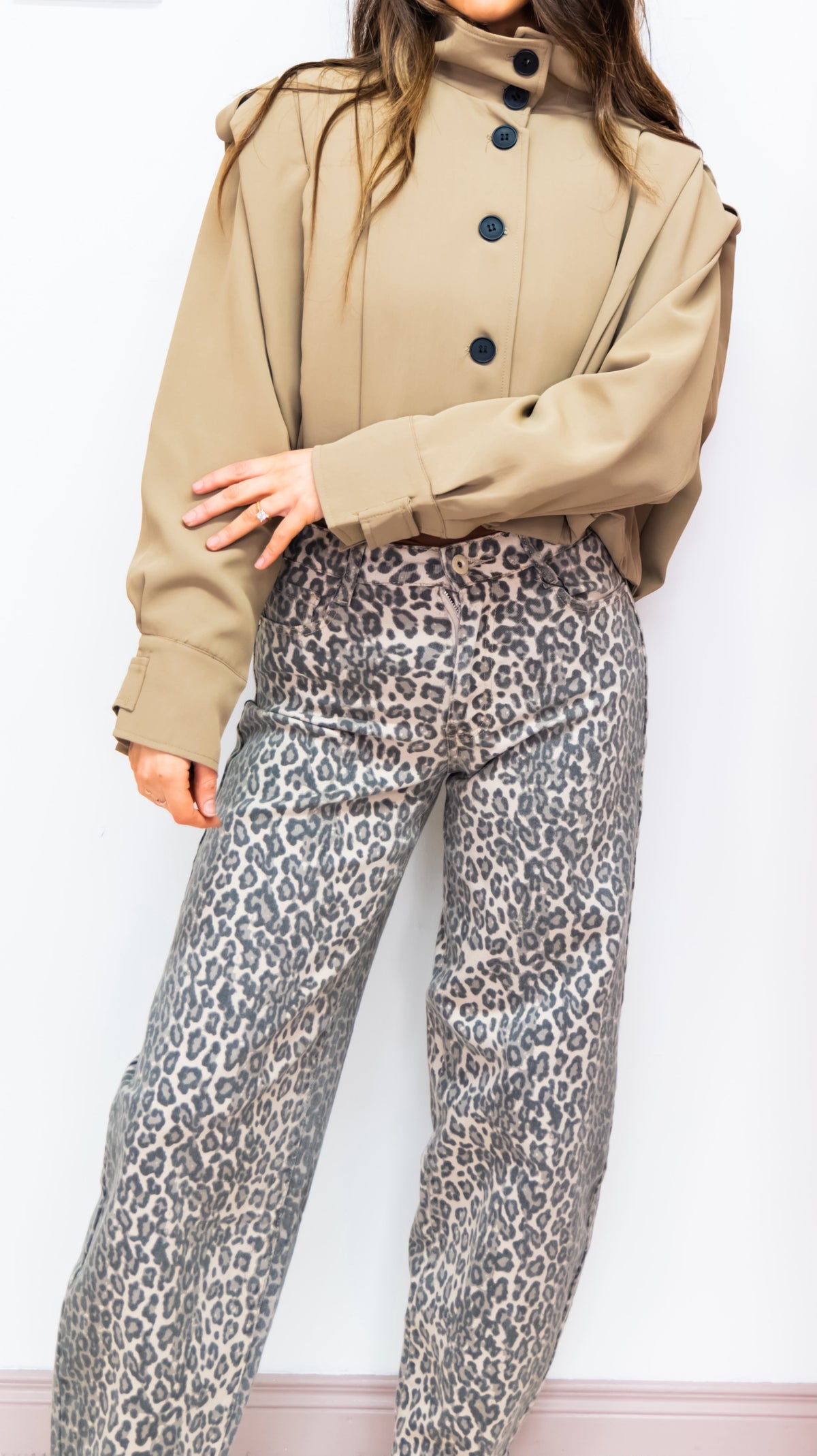 Leopard Barrel Jeans