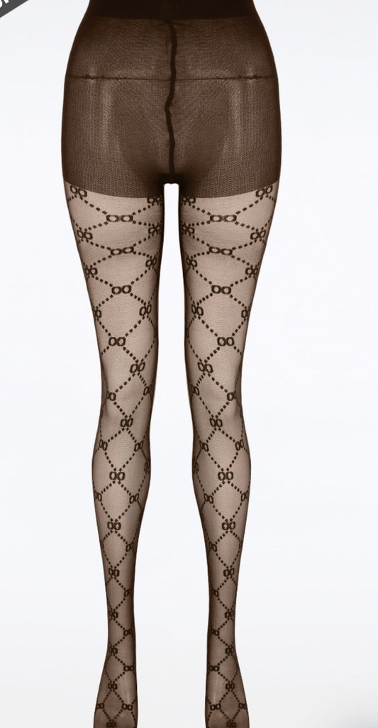 Brown Bow Fashion Tights