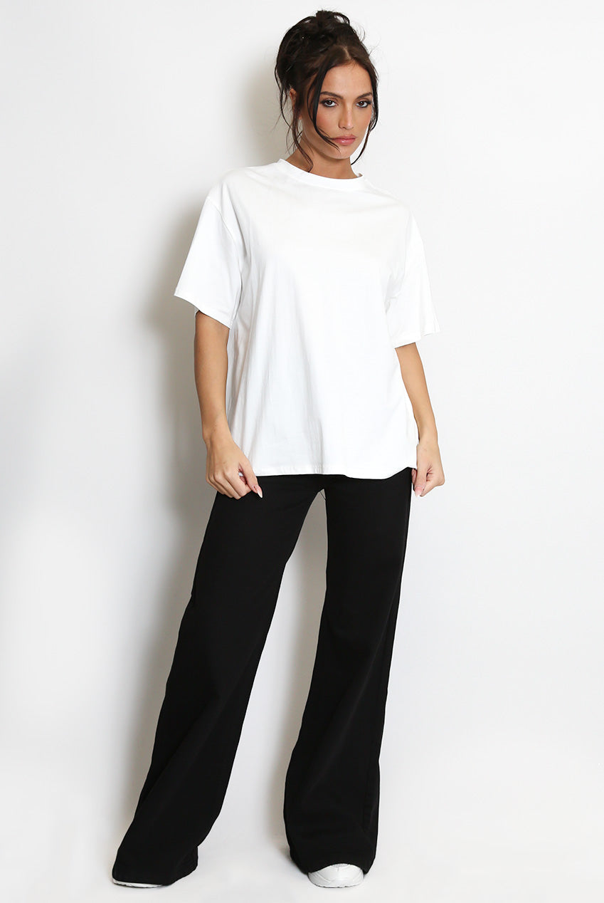 New York Embossed Back White T-Shirt