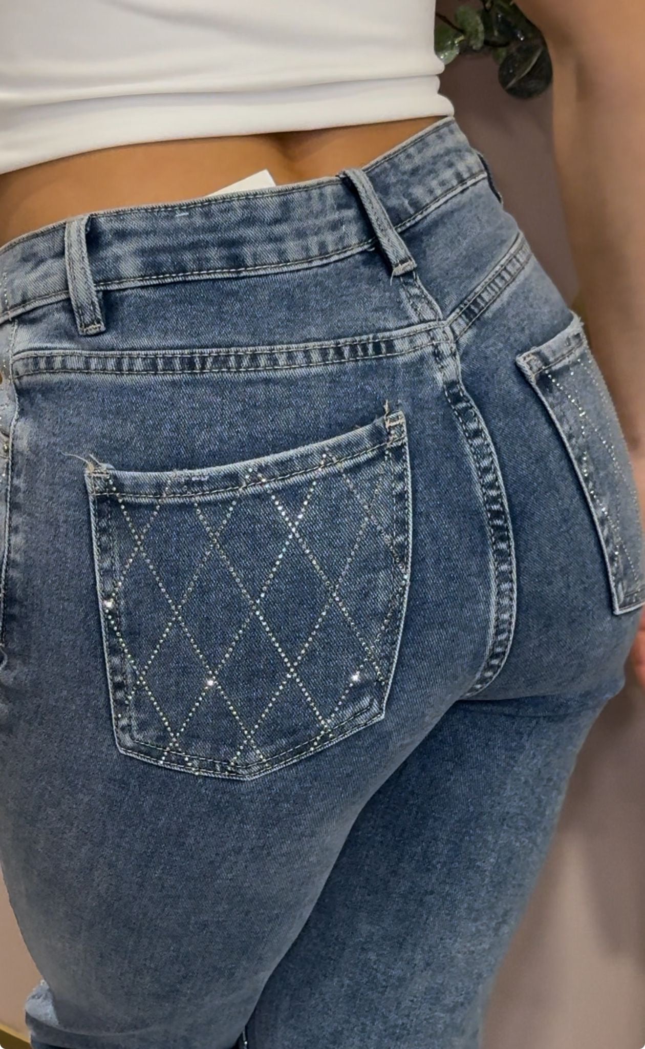 Crystal Detail Denim Jeans