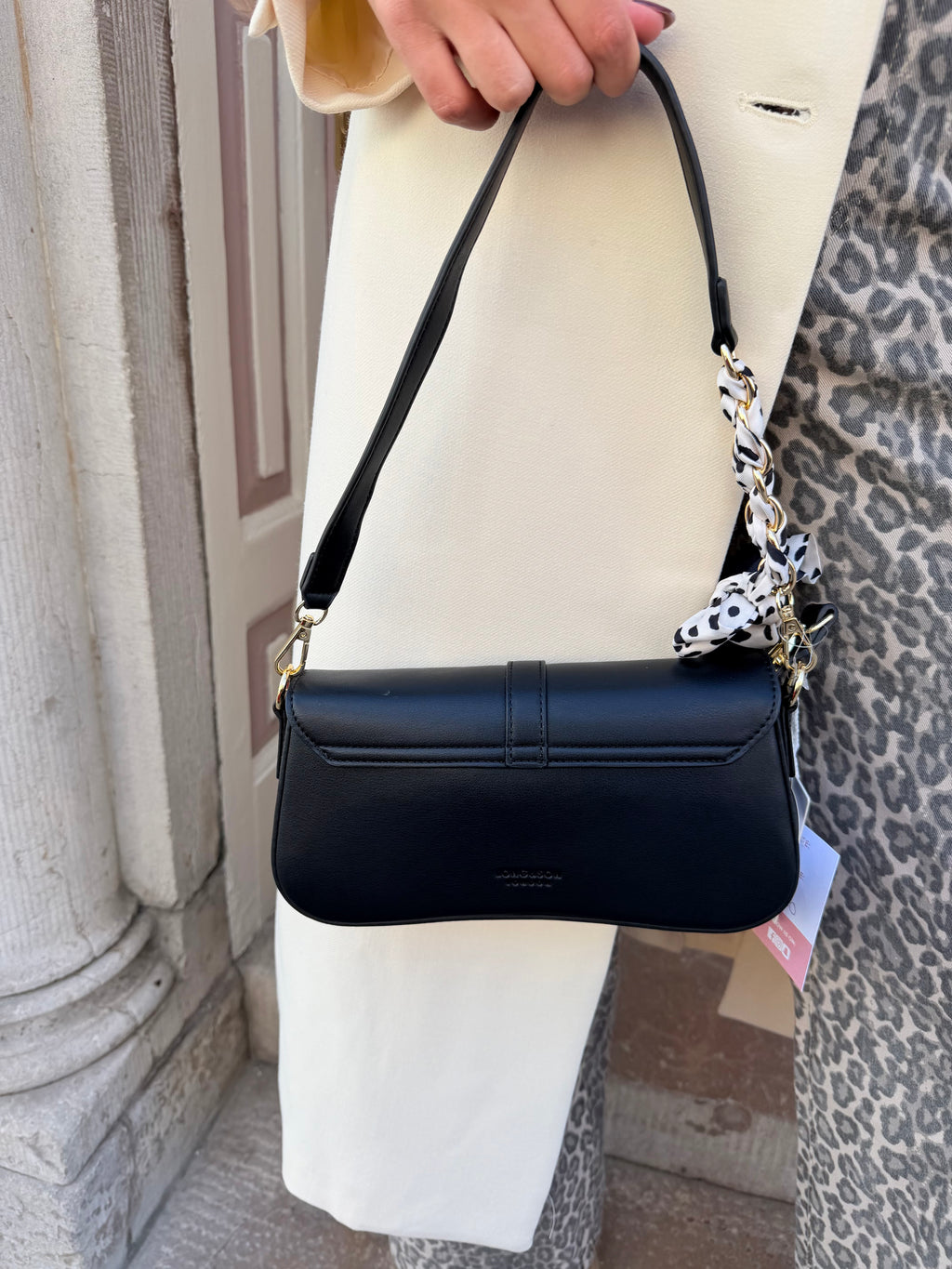Bow Detail Ribbed Handbag