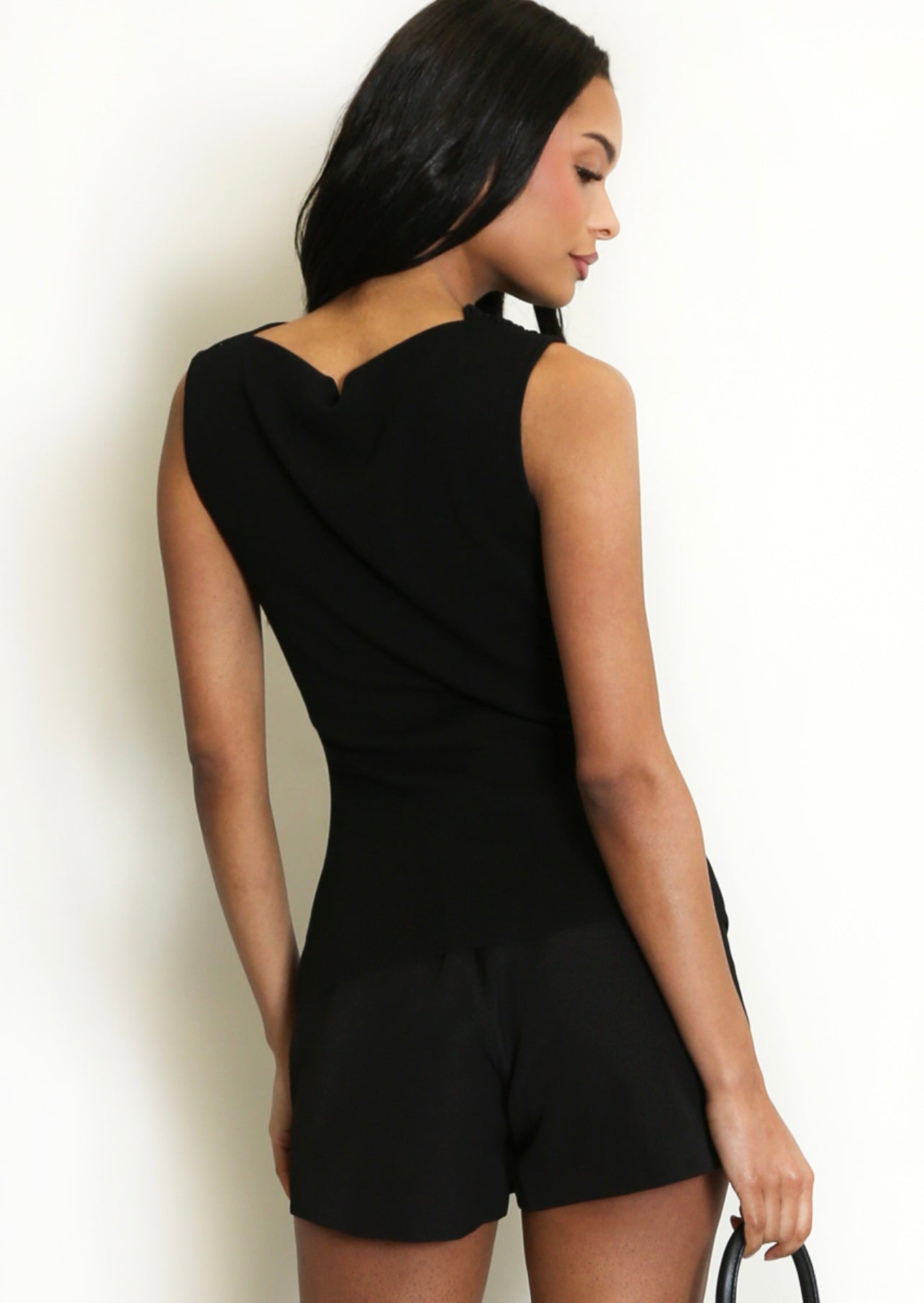 Black High Neck Sleeveless Top