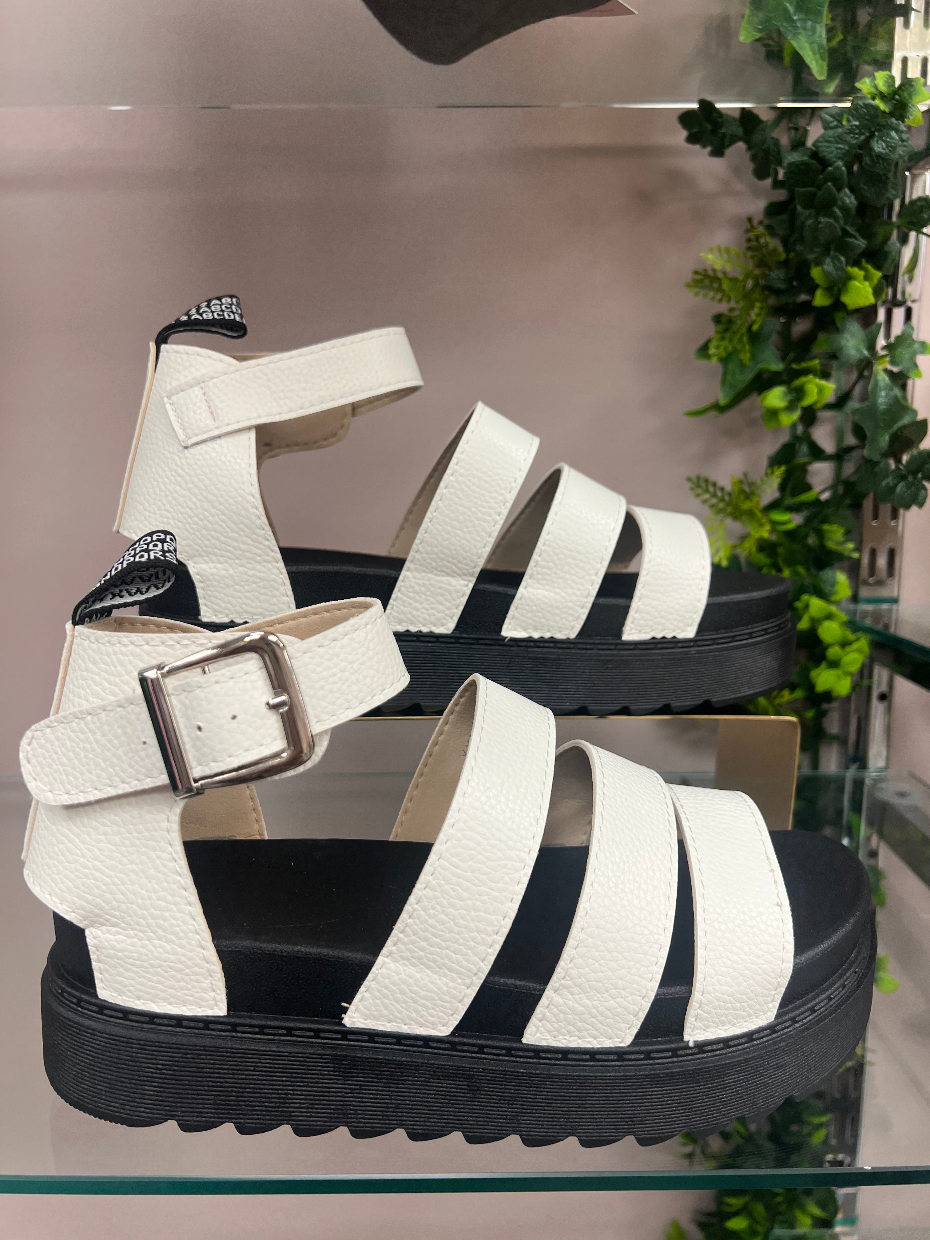White Chunky Platform Sandals