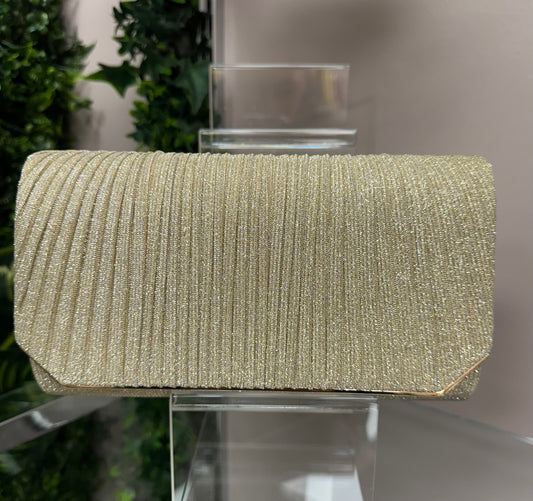 Gold Pleated Clutch