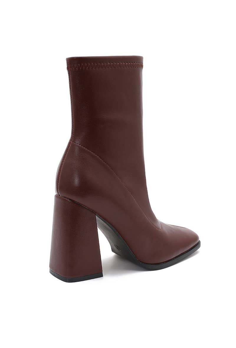 Burgundy Heeled ankle boots