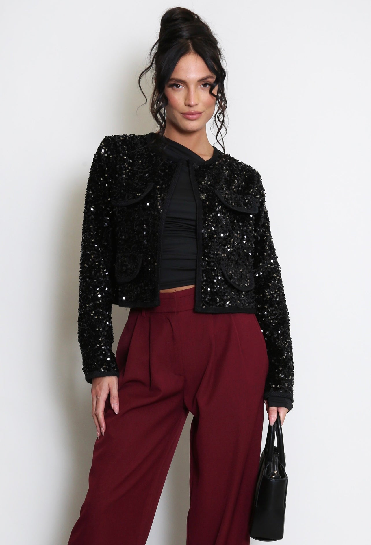 Black Sequin Blazer