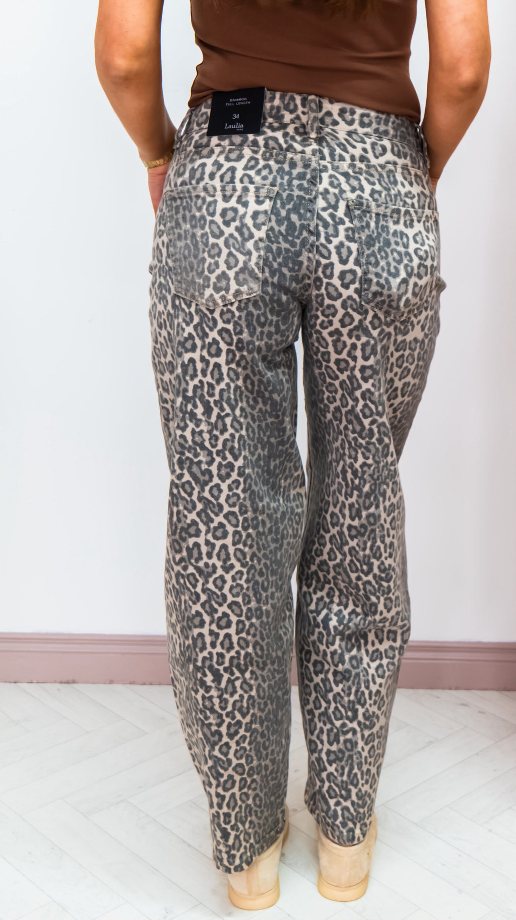 Leopard Barrel Jeans